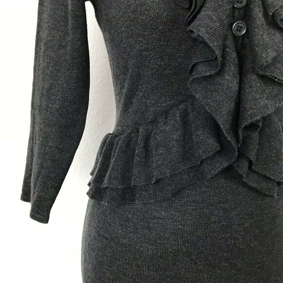 Calvin Klein Stretch Ruffled Button Front Sheath Dress - Picture 6 of 8